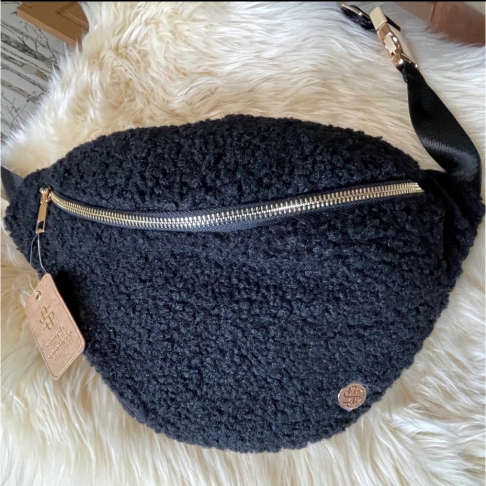Simply Southern Black Teddy Bear Belt Bag Crossbody or Belt Bag